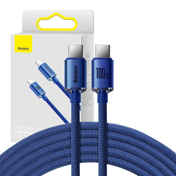 USB-C-USB-C Baseus Crystal Shine kábel, 100W, 1,2m (kék)