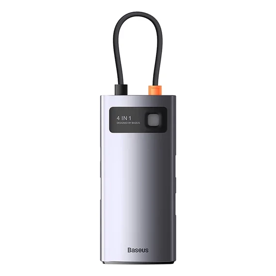 Hub 4w1 Baseus Metal Gleam sorozat, USB-C do 3x USB 3.0 + Ethernet RJ45