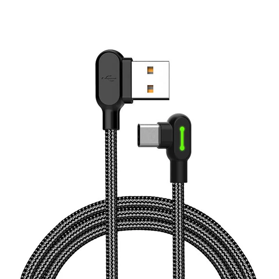 USB-ről USB-C-re hajlított kábel Mcdodo CA-5280 LED, 1,2m (fekete)