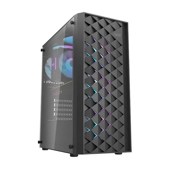 Darkflash DK351 számítógépház + 4 RGB ventilátor (fekete)