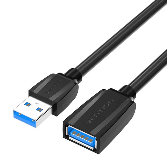 USB 3.O hím USB csatlakozóból USB csatlakozóba hosszabbító kábel, Vention 2m (fekete)