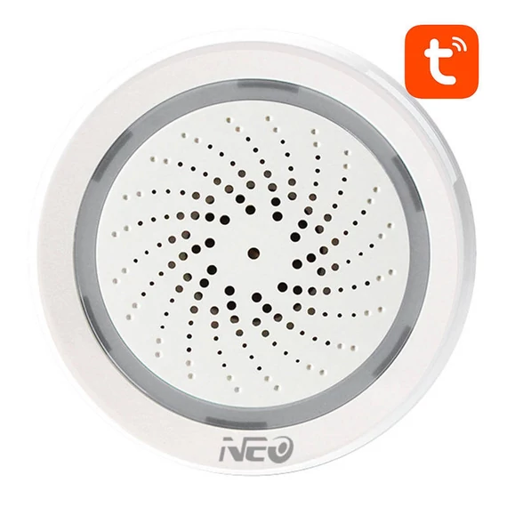 NEO NAS-AB02WT WiFi riasztó sziréna TUYA hőmérséklet- és páratartalom méréssel