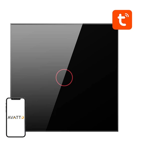 ZigBee Avatto ZTS02-EU-B1 érintőkapcsoló Single TUYA (fekete)