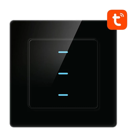 Érintőkapcsoló WiFi Avatto N-TS10-B3 Triple TUYA (fekete)