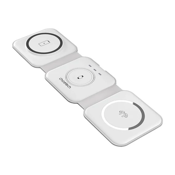 Choetech T588-F 3in1 mágneses induktív töltő 15W (fehér)