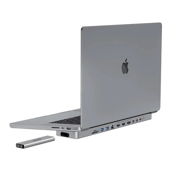 Dokkolóállomás / USB-C hub MacBook Pro 13" / 14" INVZI MagHub 12w2 SSD rekesszel (szürke)