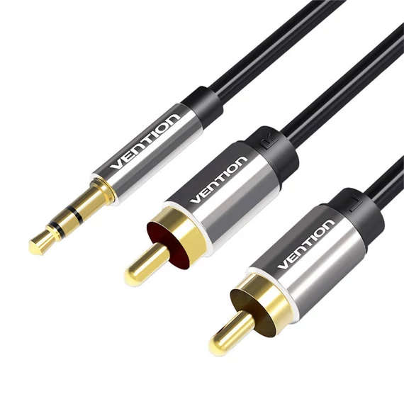 Kábel 2xRCA (Cinch) jack 3.5mm Vention BCFBJ 5m (fekete)