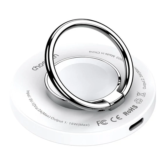 Choetech T603-F 2 az 1-ben induktív vezeték nélküli töltő, fogantyú (fehér)