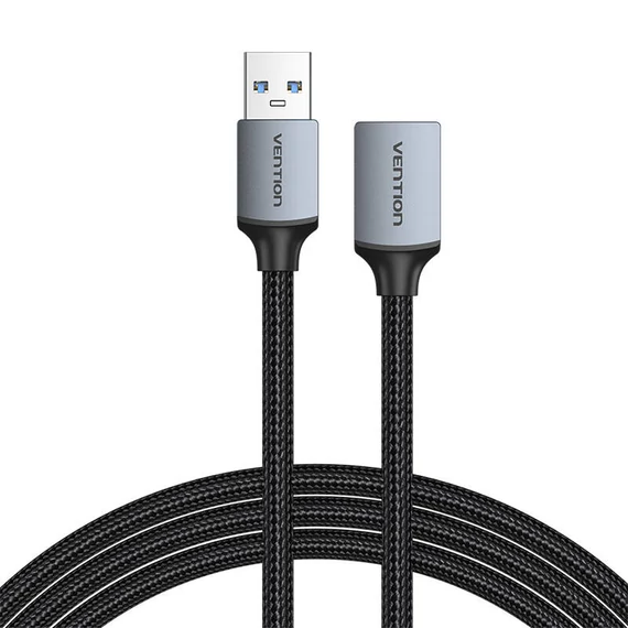 USB 3.0 hosszabbítókábel, USB hím USB csatlakozó USB-A csatlakozóra, Vention 2m (Fekete)