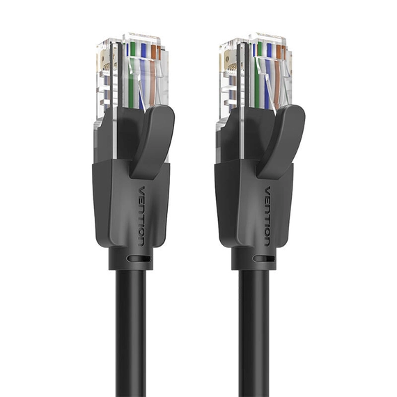 Kabel sieciowy UTP CAT6 Vention IBEBI RJ45 Ethernet 1000Mbps 3m czarny