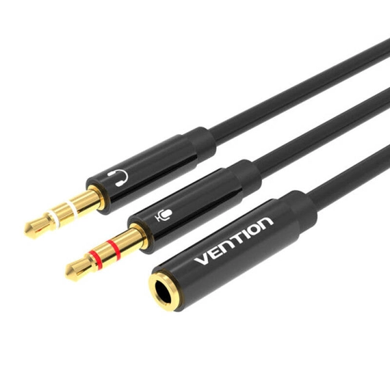 Cable Audio 2x 3.5mm Male to 4-Pole Female 3.5mm Vention BBTBY 0.3m Black