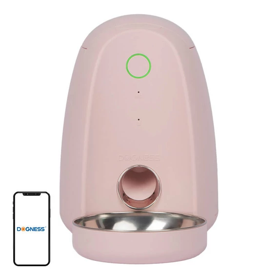 Intelligens ételadagoló műanyag tállal WIFI mini Dogness (rózsaszín))
