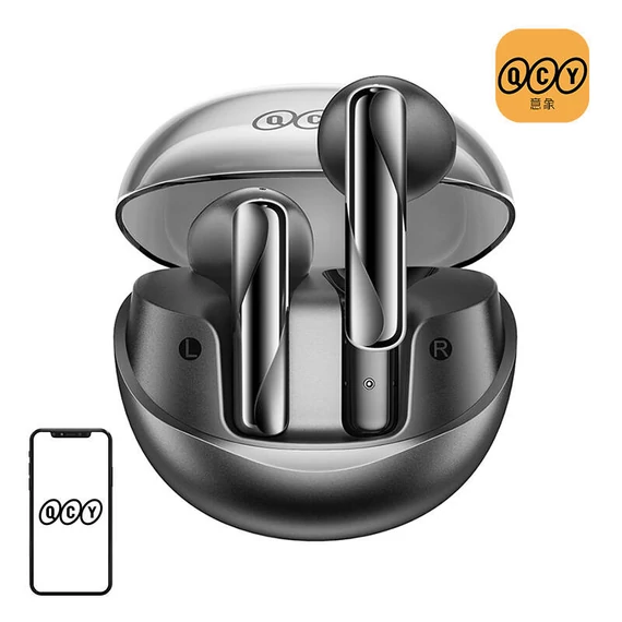 TWS QCY AilyBuds Clear T32 fejhallgató (fekete)