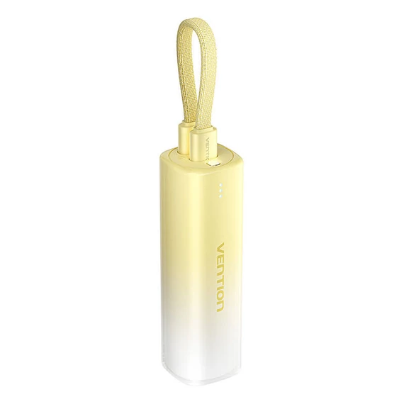 Powerbank 5000mAh Vention FHWY0 20W + USB-C to lightning cable (yellow).