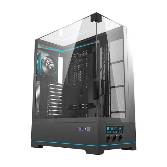 Darkflash DY450L PRO számítógépház + 1 ventilátor (fekete)