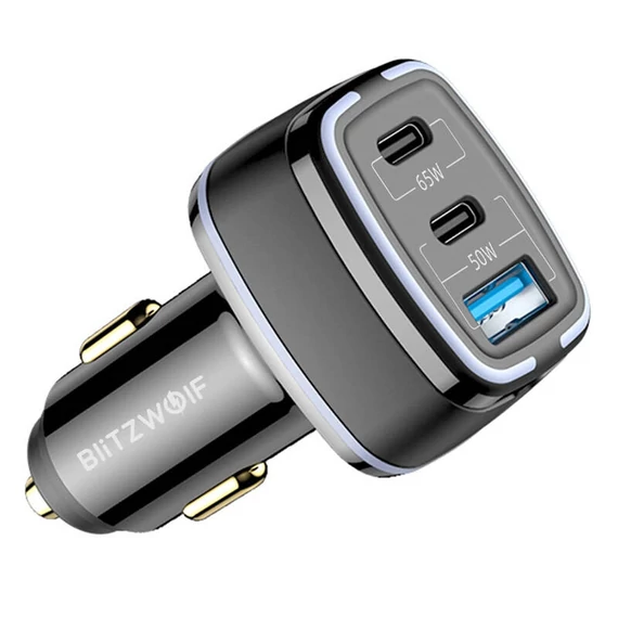 BlitzWolf BW-BC4 3 portos USB PD autós töltő, 115W