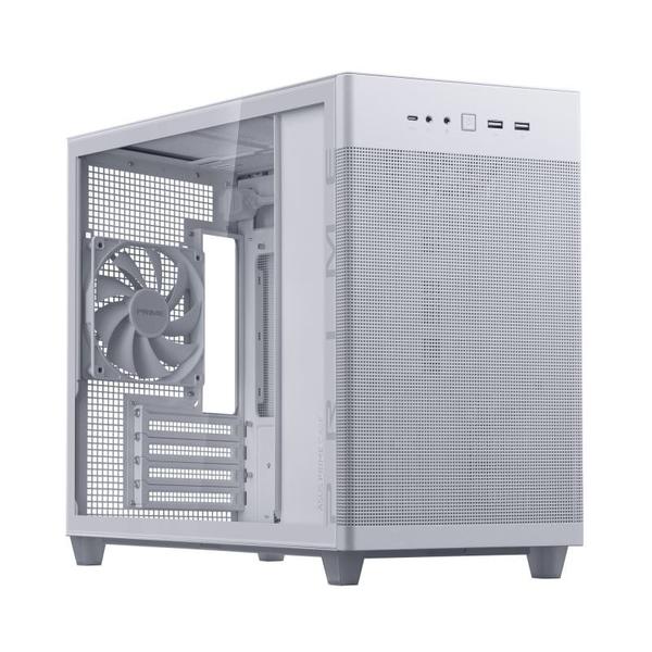 ASUS Prime AP201 Tempered Glass táp nélküli ablakos MicroATX ház fehér (90DC00G3-B39010)