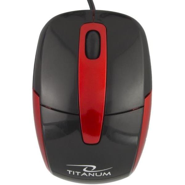 Esperanza TM108K Titanum Barracuda optikai egér fekete-piros USB