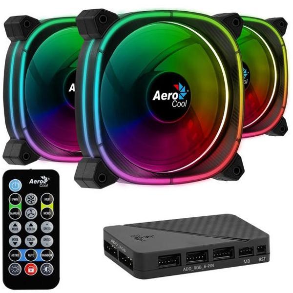 Aerocool Astro 12 Pro ház hűtő ventilátor csomag (3db ventilátor+Hub+vezérlő) (ACF3-AT10217.02)