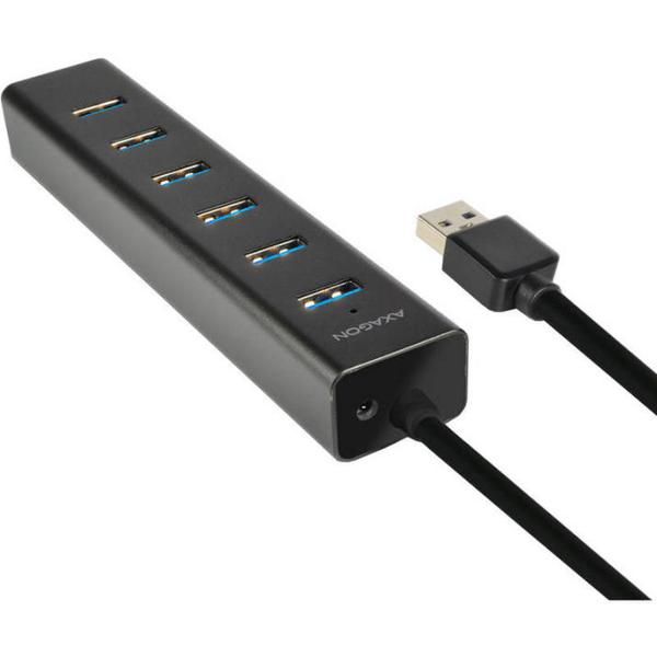 Axagon HUE-SA7BP 7 portos USB 3.0 hub gyorstöltéssel fekete
