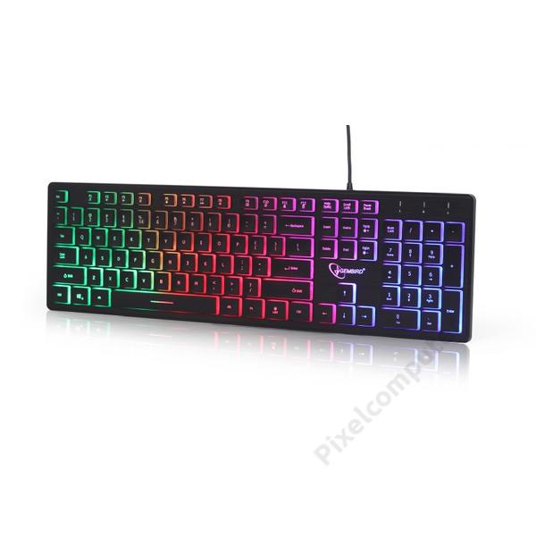Gembird Angol nyelvű RGB vezetékes billentyűzet