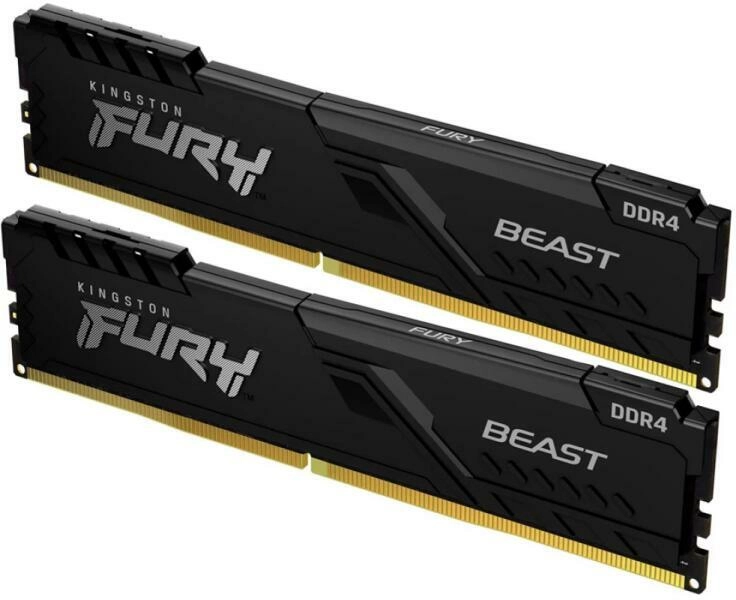 32GB 3600MHz DDR4 RAM Kingston Fury Beast Black CL18 (2x16GB) (KF436C18BBK2/32)