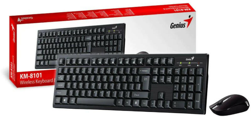 Genius KM-8101 vezeték nélküli billentyűzet + egér fekete (31340014404)