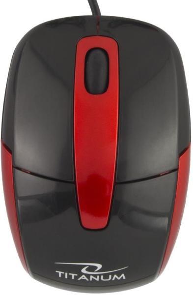 Esperanza TM108K Titanum Barracuda optikai egér fekete-piros USB