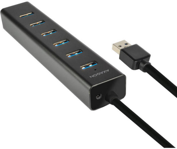 Axagon HUE-SA7BP 7 portos USB 3.0 hub gyorstöltéssel fekete