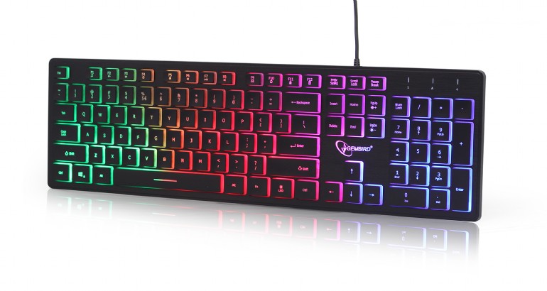 Gembird Angol nyelvű RGB vezetékes billentyűzet