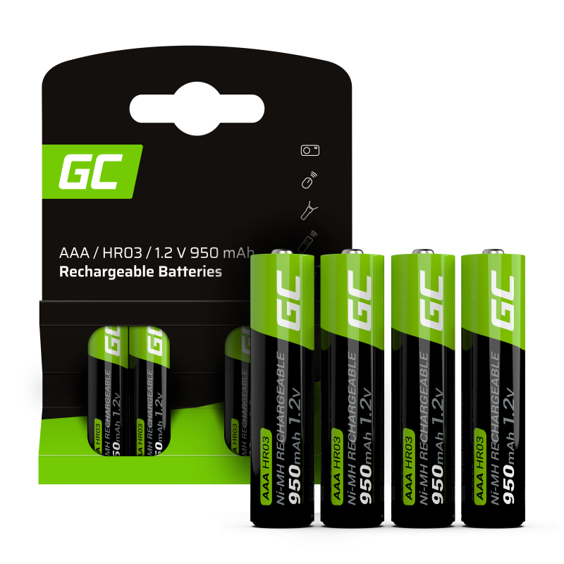 Green Cell újratölthető Ni-MH elemek 4x AAA HR03 950mAh