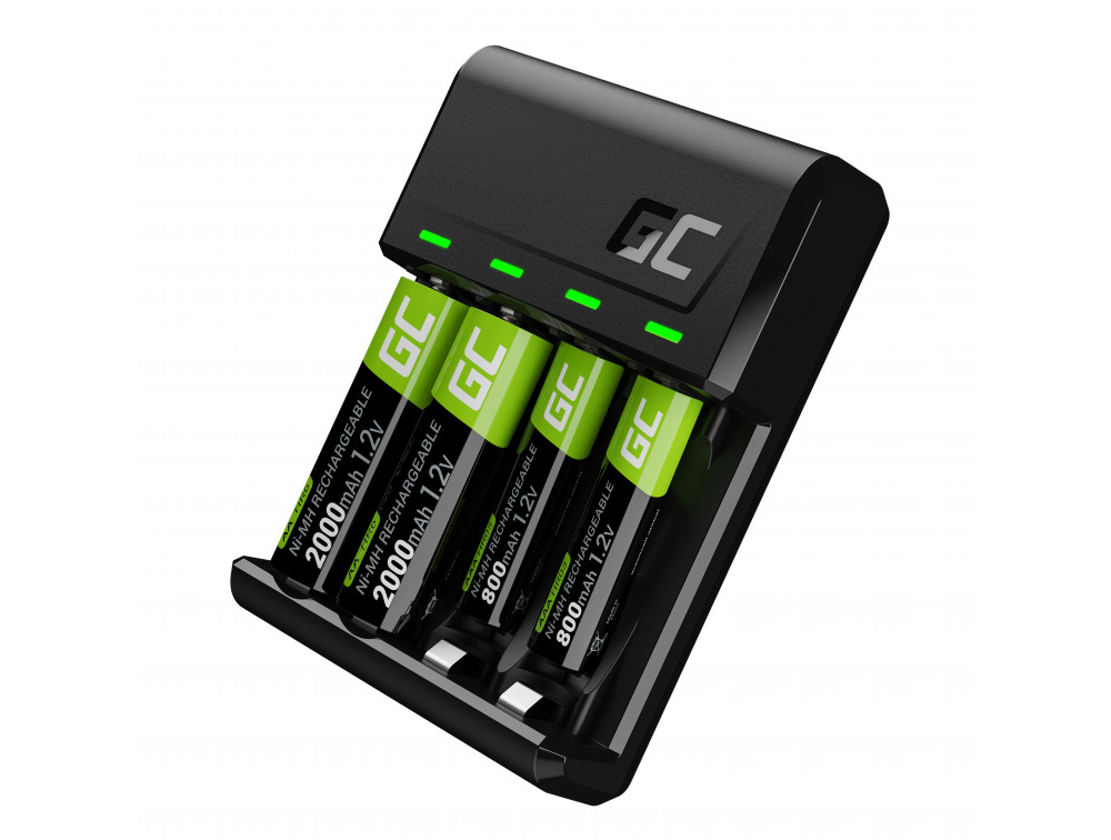 Green Cell GC VitalCharger AA és AAA akkumulátortöltő + 2xAA 2000mAh 2xAAA 800mAh