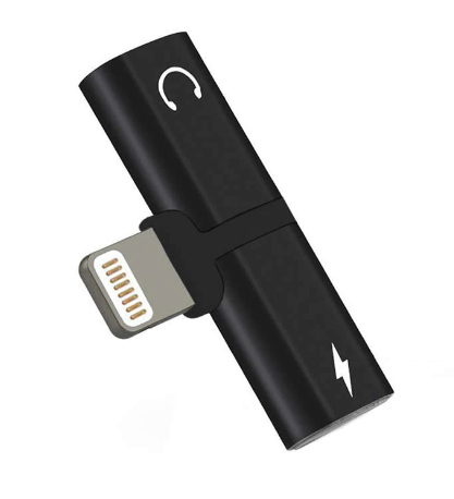 iPhone adapter 2 az 1-ben elosztó iPad fejhallgató, fekete színben